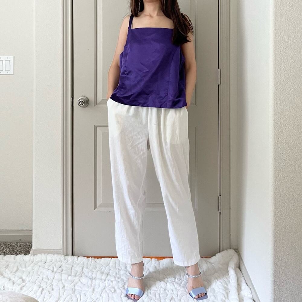 Handmade Naomi Taylor Houston Purple Silky Satin Cami Blouse.--DA4